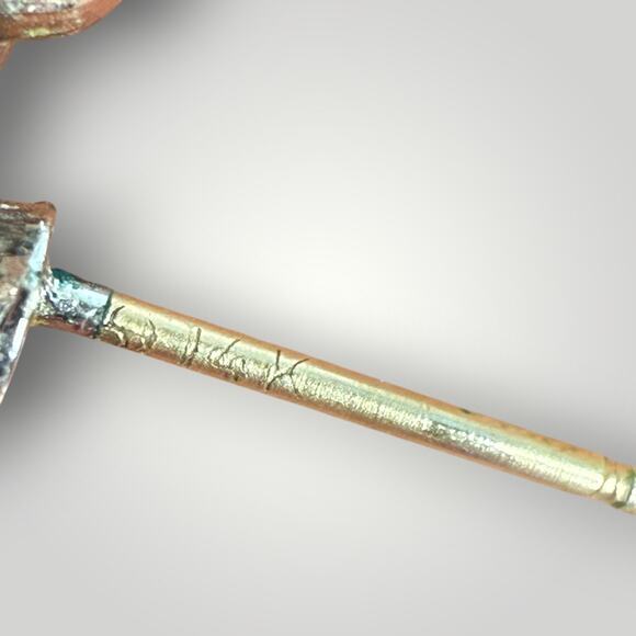 Vintage Swarovski Heart Earrings Crystal Pearl Rhinestone 14K Gold Posts - Picture 5 of 6